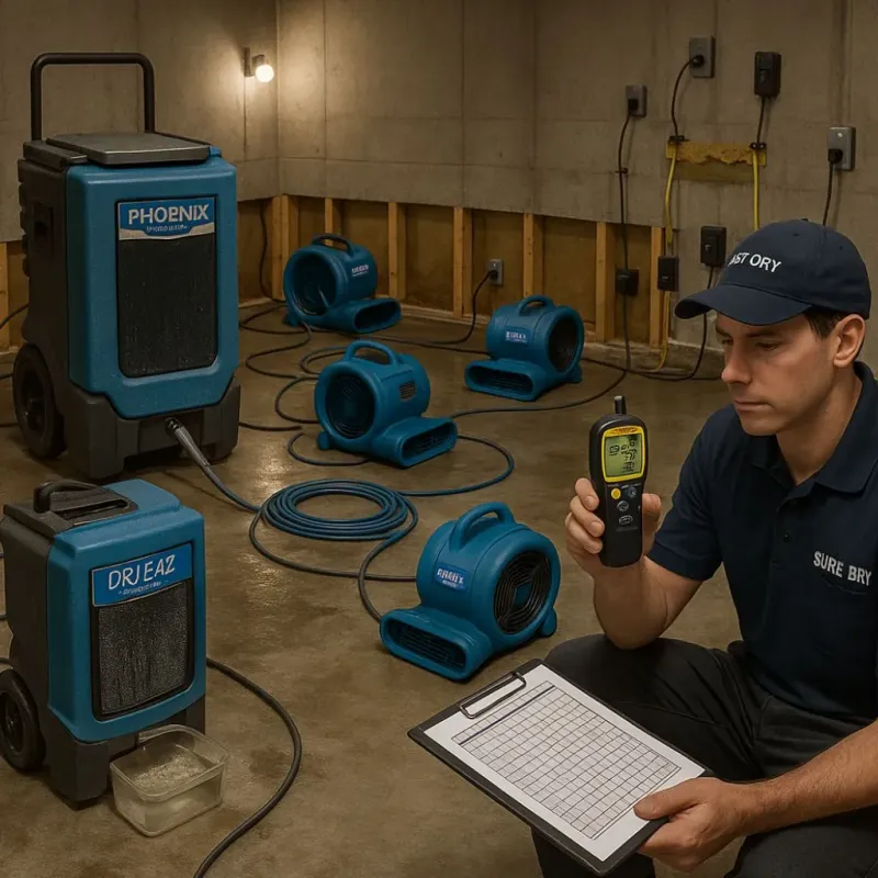 Structural Drying and Dehumidification process in Jordan, NY